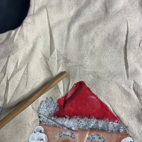 Handmade Santa Claus Christmas Vest Fits Medium Hand Painted Holiday Mistletoe - Picture 8 of 9